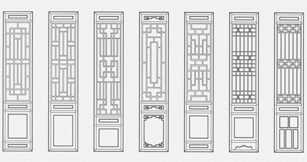 孟津常用中式仿古花窗图案隔断设计图